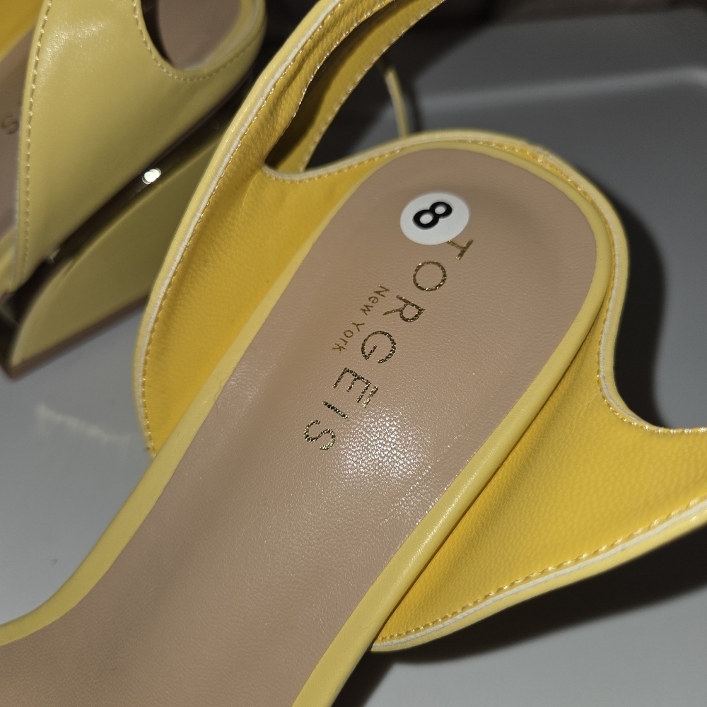 Torgeis 8 Candida butter Yellow Strappy Heels - Picture 10 of 11